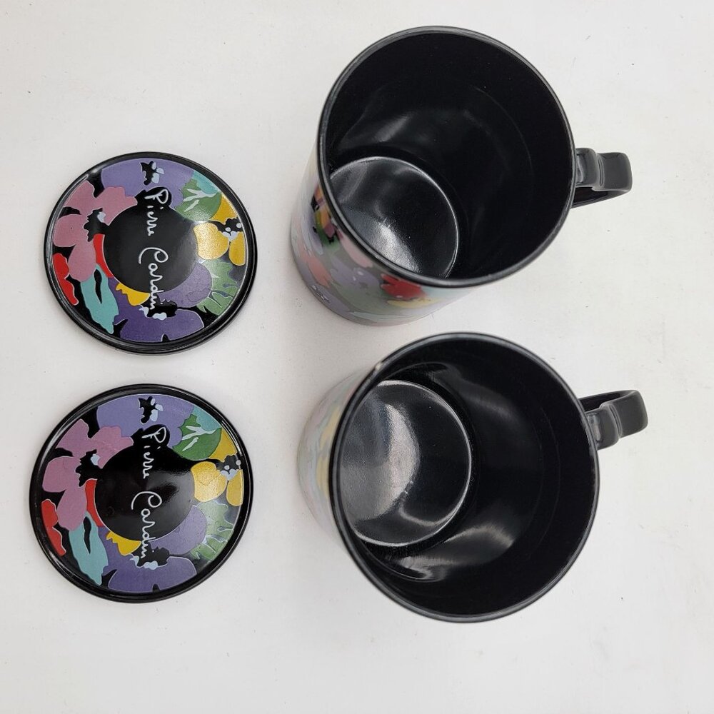 Pierre Cardin Floral Ceramic Mugs With Heart Handles & Lids - Picture 3 of 13